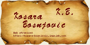 Kosara Bošnjović vizit kartica